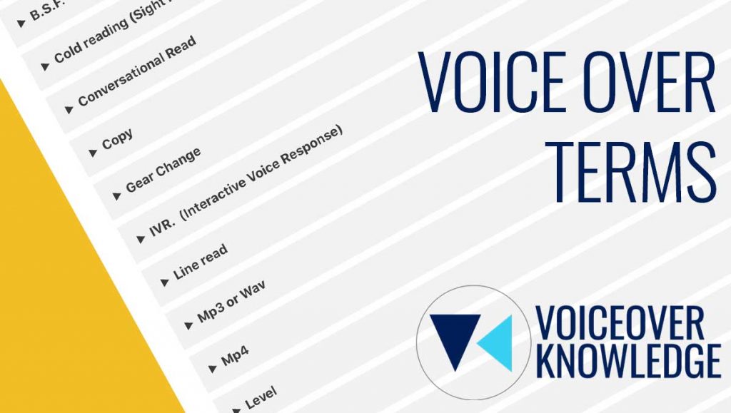 Voice Over Terms Image.  A glossary of terms used in the voice-over industry.