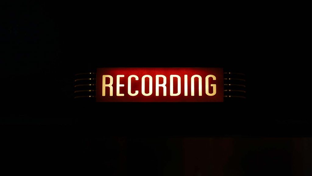 Studio Recording Sign.  Tips for working with a voice-over artist.